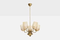 Valinte Oy, lampadario, ottone, vetro, Finlandia, anni '50