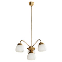 Valinte Oy, lampadario, ottone, vetro, Finlandia, anni '50