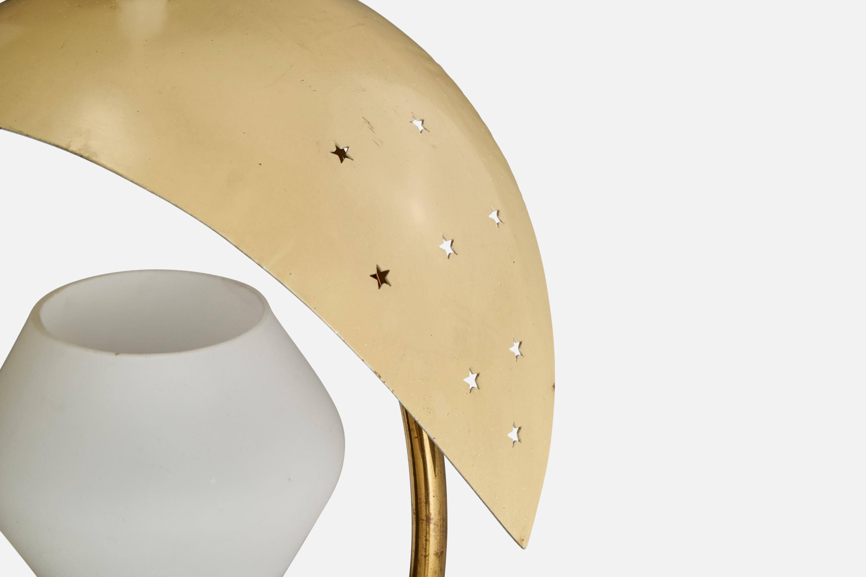 Valinte Oy, Pendant Light, Brass, Glass, Metal, Finland, 1950s For Sale 4