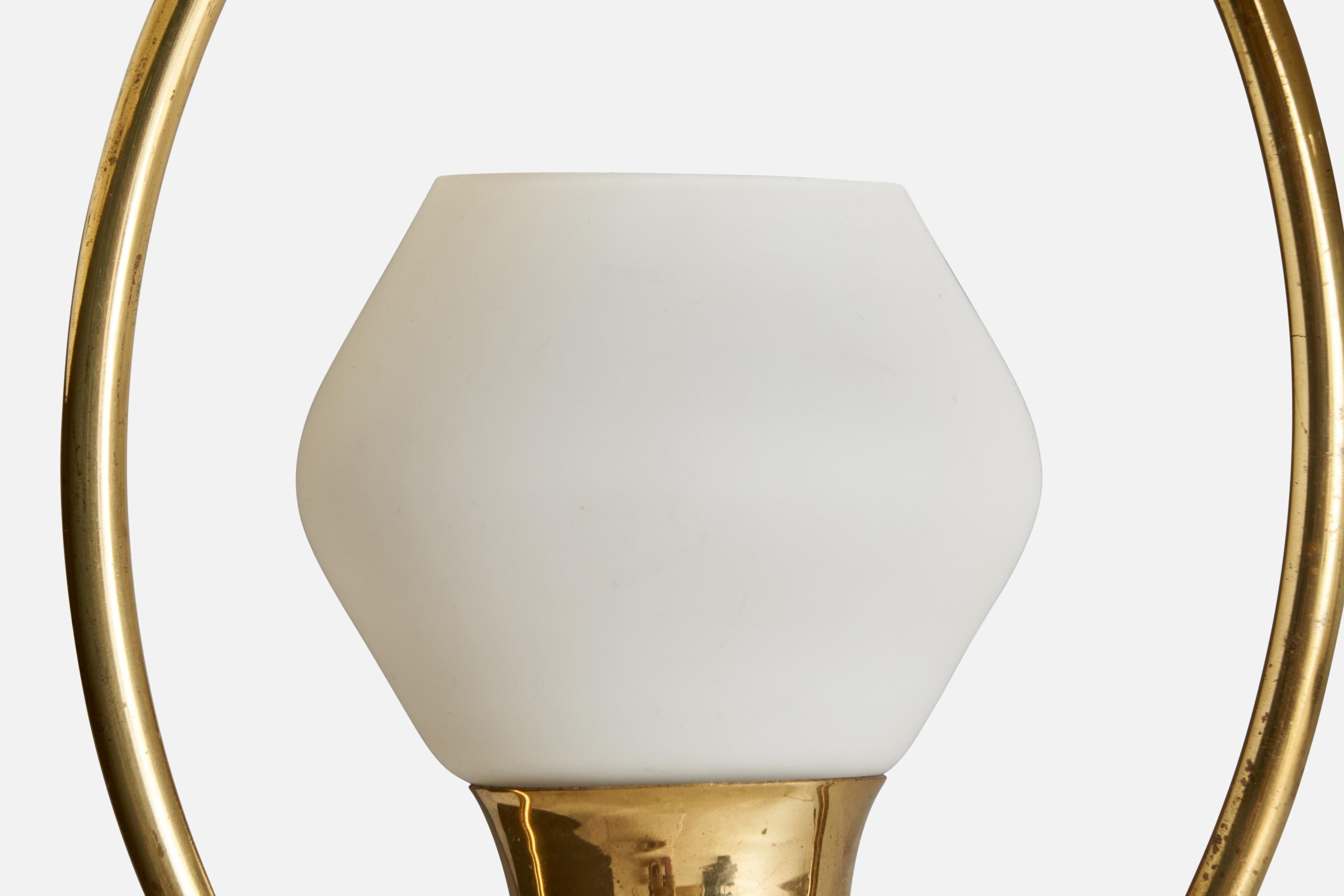 Valinte Oy, Pendant Light, Brass, Glass, Metal, Finland, 1950s For Sale 2