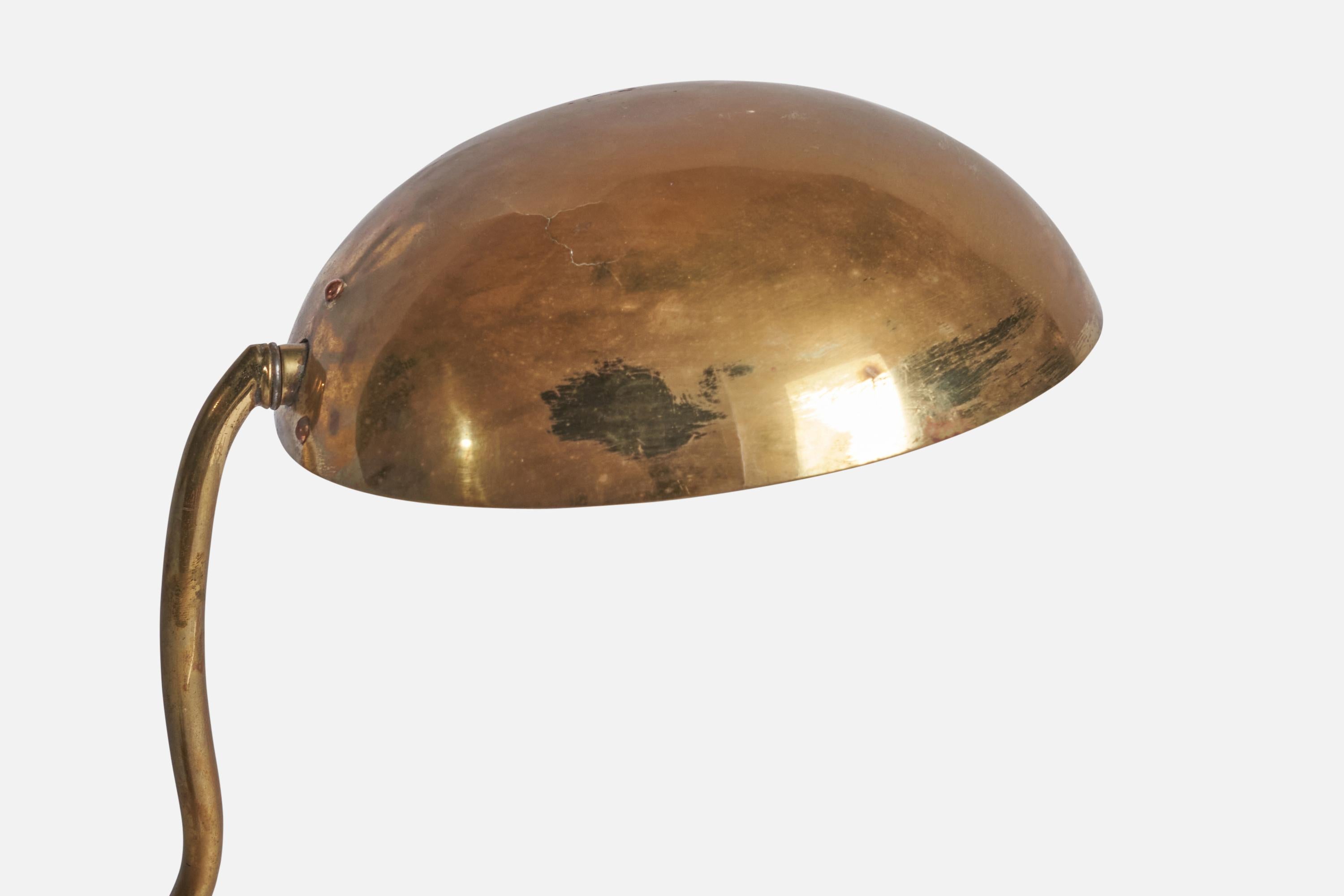 Finnish Valinte Oy, Table Lamp, Brass, Finland, 1940s For Sale