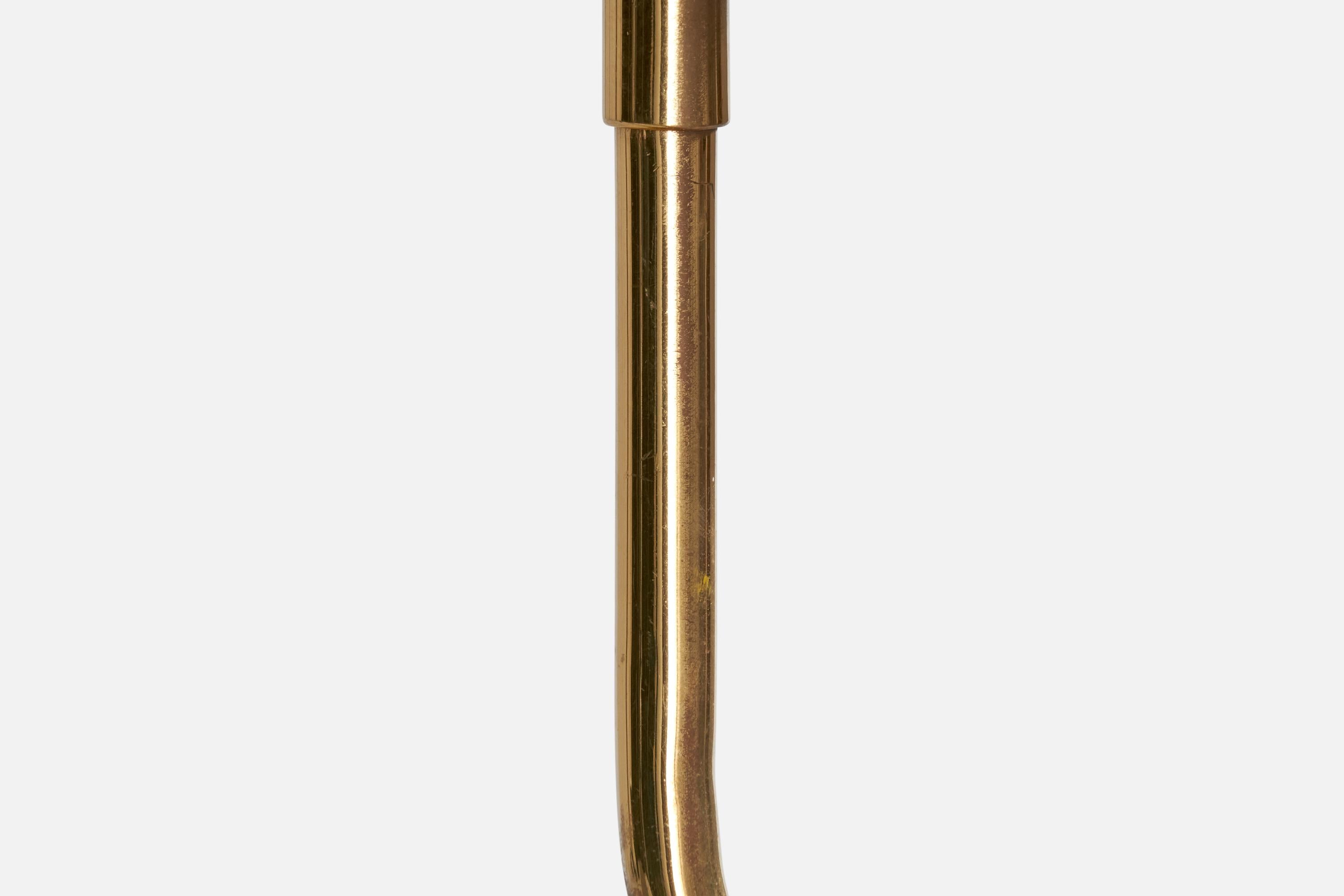 Valinte Oy, Lámpara de mesa, Latón, Metal, Tela, Finlandia, Años 60 mediados del siglo XX en venta