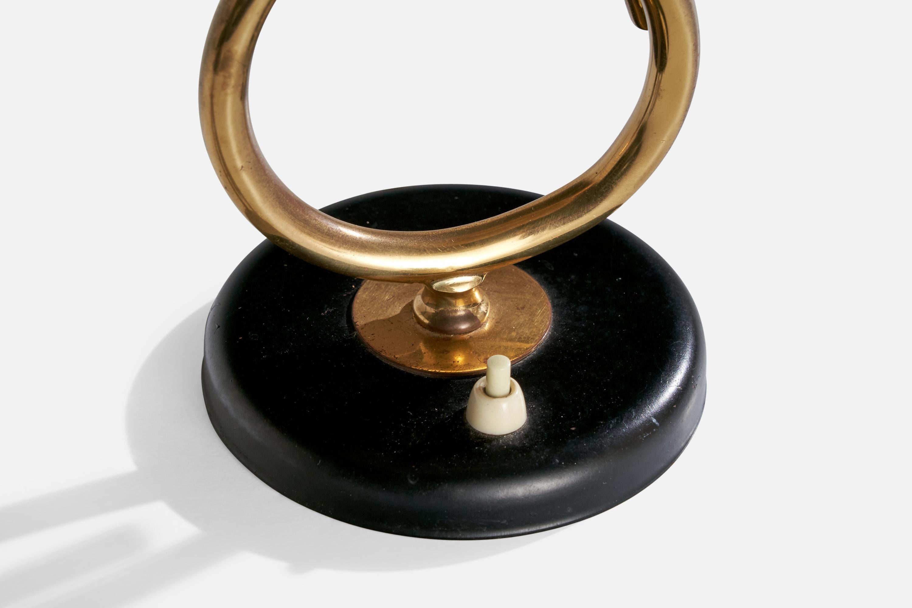 Valinte Oy, Lámpara de mesa, Latón, Metal, Tela, Finlandia, Años 60 en venta 2
