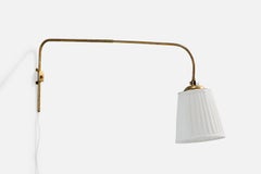 Valinte, lampada da parete, ottone, tessuto, Finlandia, anni '50