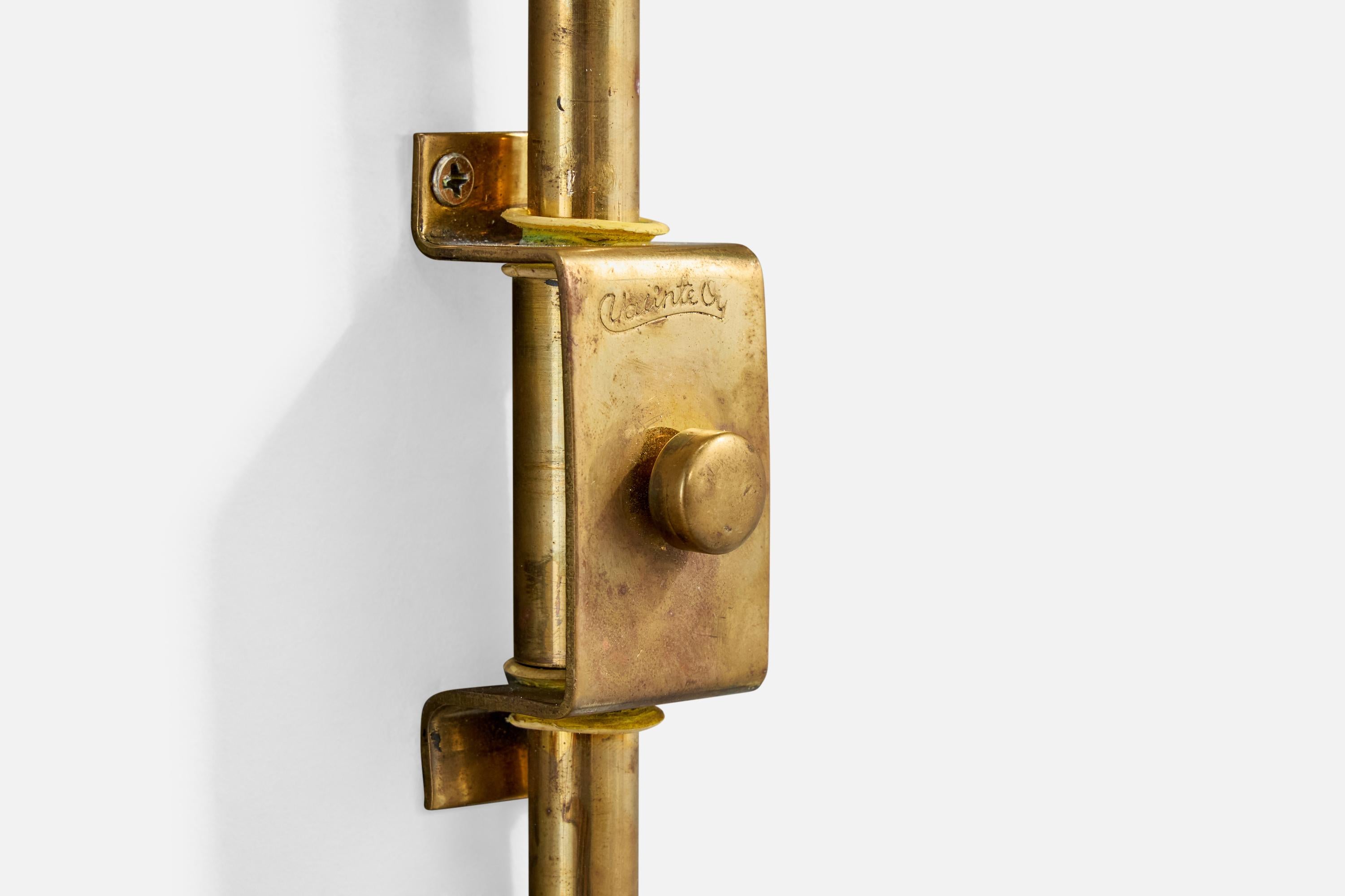 Valinte, Wall Light, Brass, Fabric, Finland, 1950s For Sale 1