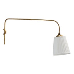 Valinte, Wall Light, Brass, Fabric, Finland, 1950s