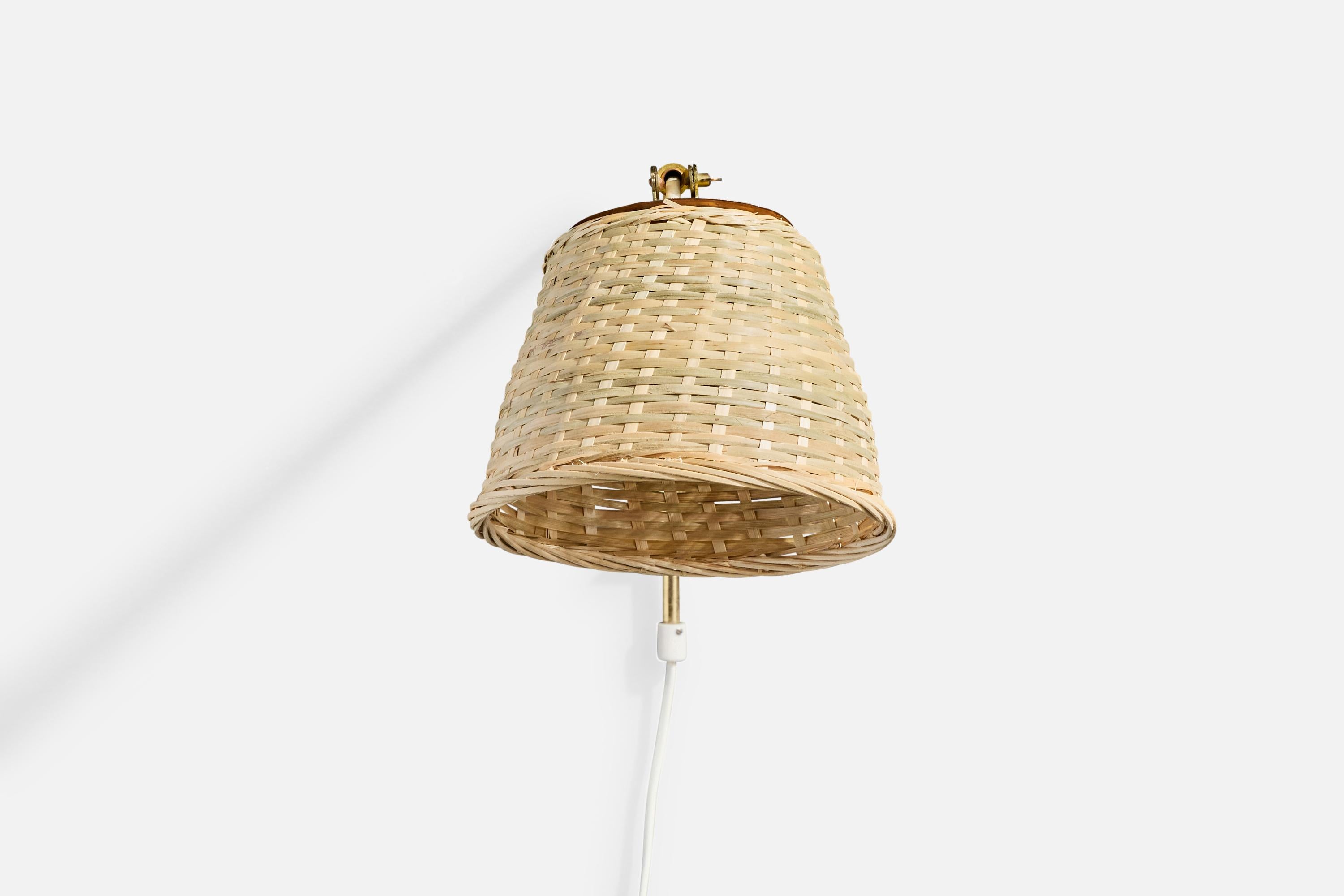 Valinte, Aplique, Latón, Ratán, Finlandia, Años 50 Moderno de mediados de siglo en venta