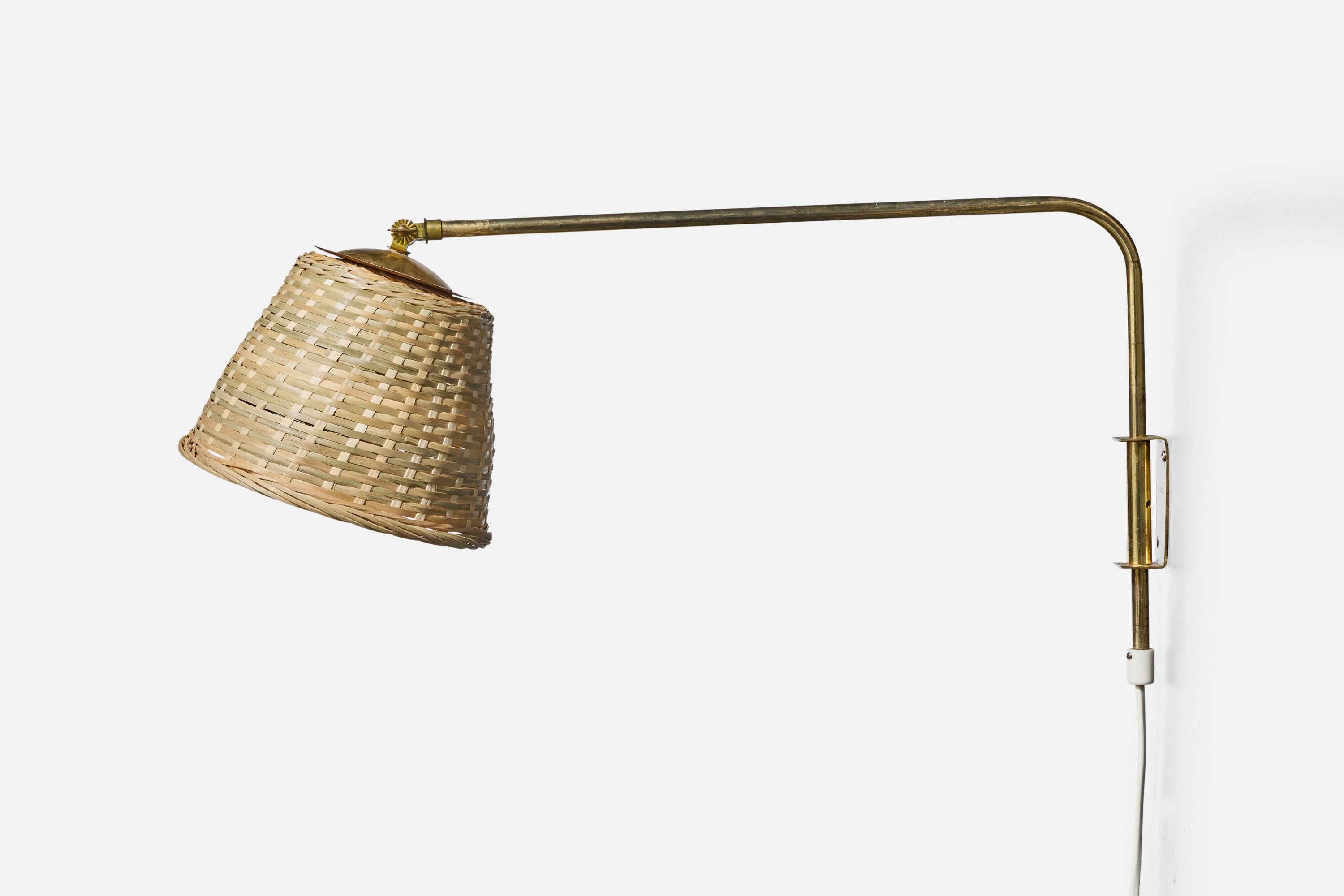 Valinte, Aplique, Latón, Ratán, Finlandia, Años 50 Finlandés en venta