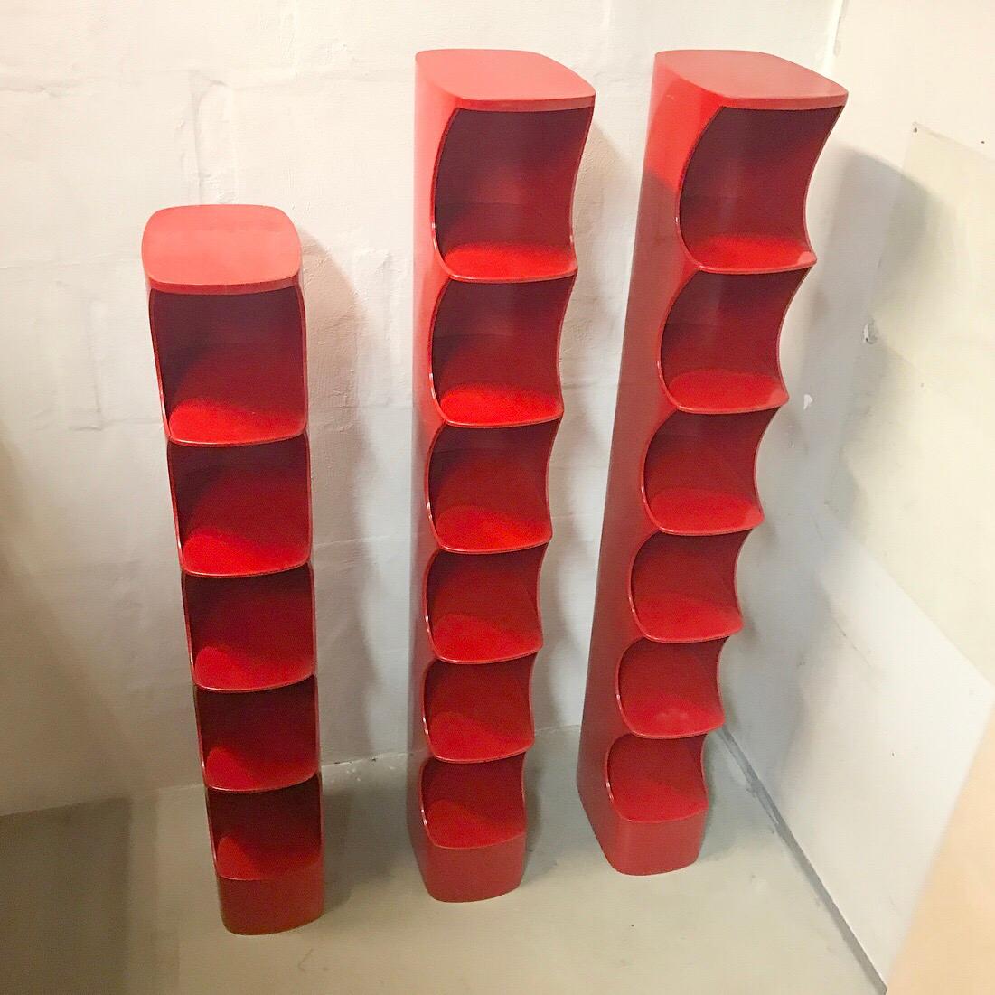 Valirie Dubrocinskis Set of Three Space Age Bookcases by Rodier, France 1970 In Good Condition In Haderslev, DK