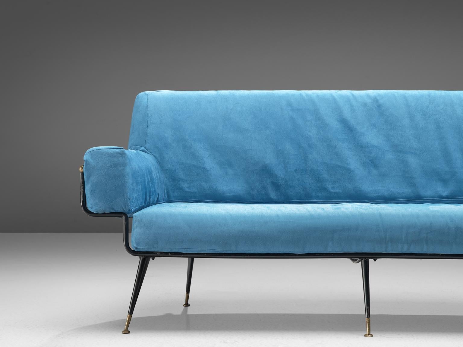 Valla Rito Sofa with Metal Frame in Azure Blue Upholstery In Good Condition In Waalwijk, NL