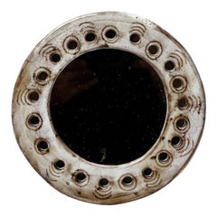 Vallauris 20th century design perforated ceramic wall mirror circa 1970