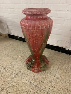 Vallauris, Art Nouveau Pedestal in Ceramic, circa 1900