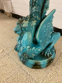 Vallauris, Art Nouveau Pedestal in Ceramic, circa 1900