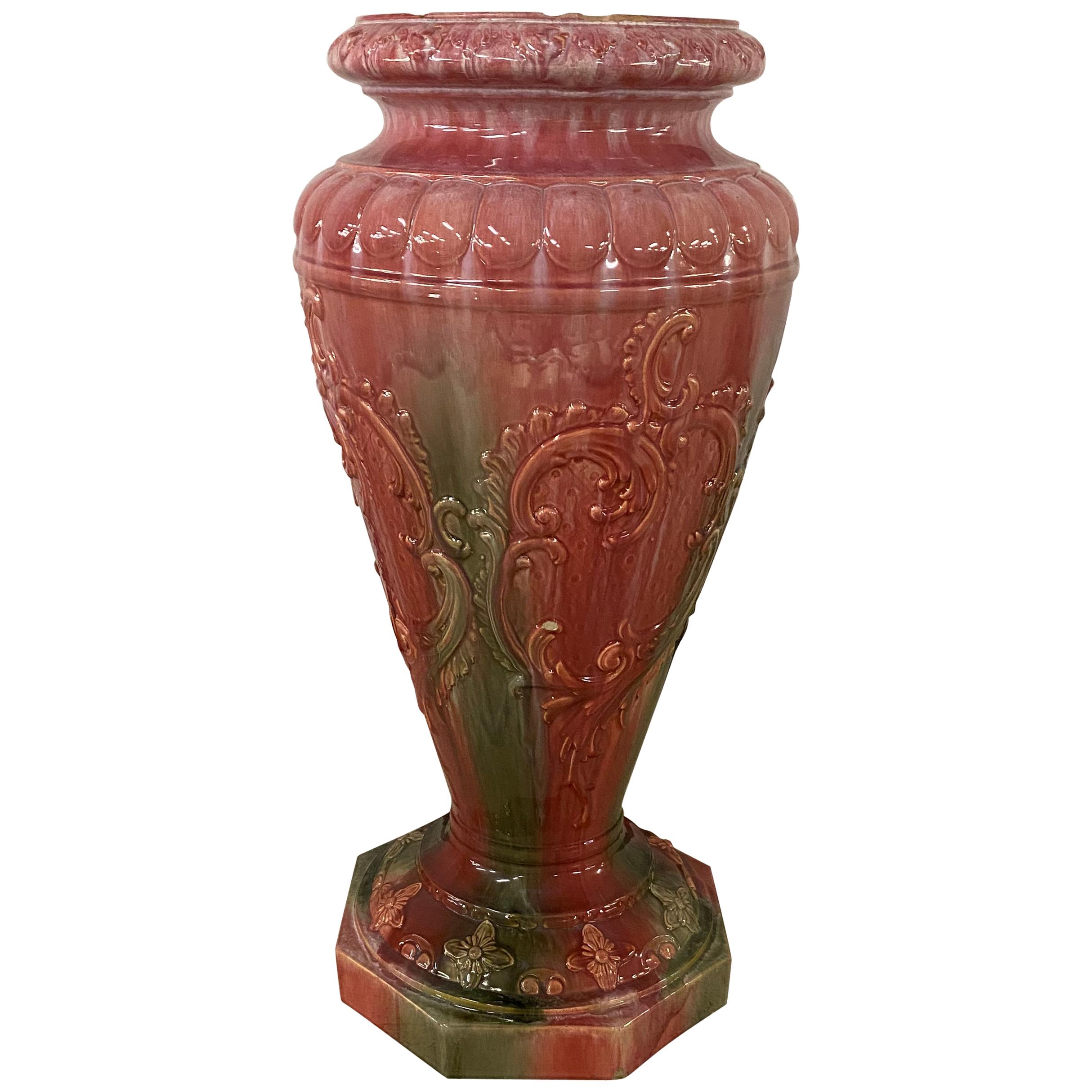 Vallauris, Art Nouveau Pedestal in Ceramic, circa 1900