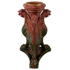 Antique Vallauris, Art Nouveau Pedestal in Ceramic, circa 1900