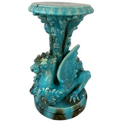 Antique Vallauris, Art Nouveau Pedestal in Ceramic, circa 1900
