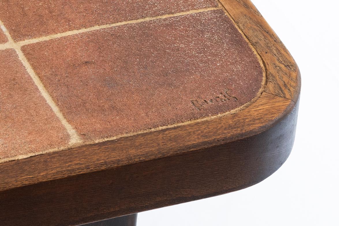 Céramique Vallauris / Barrois - Table centrale en bois et céramique du 20e siècle français en vente