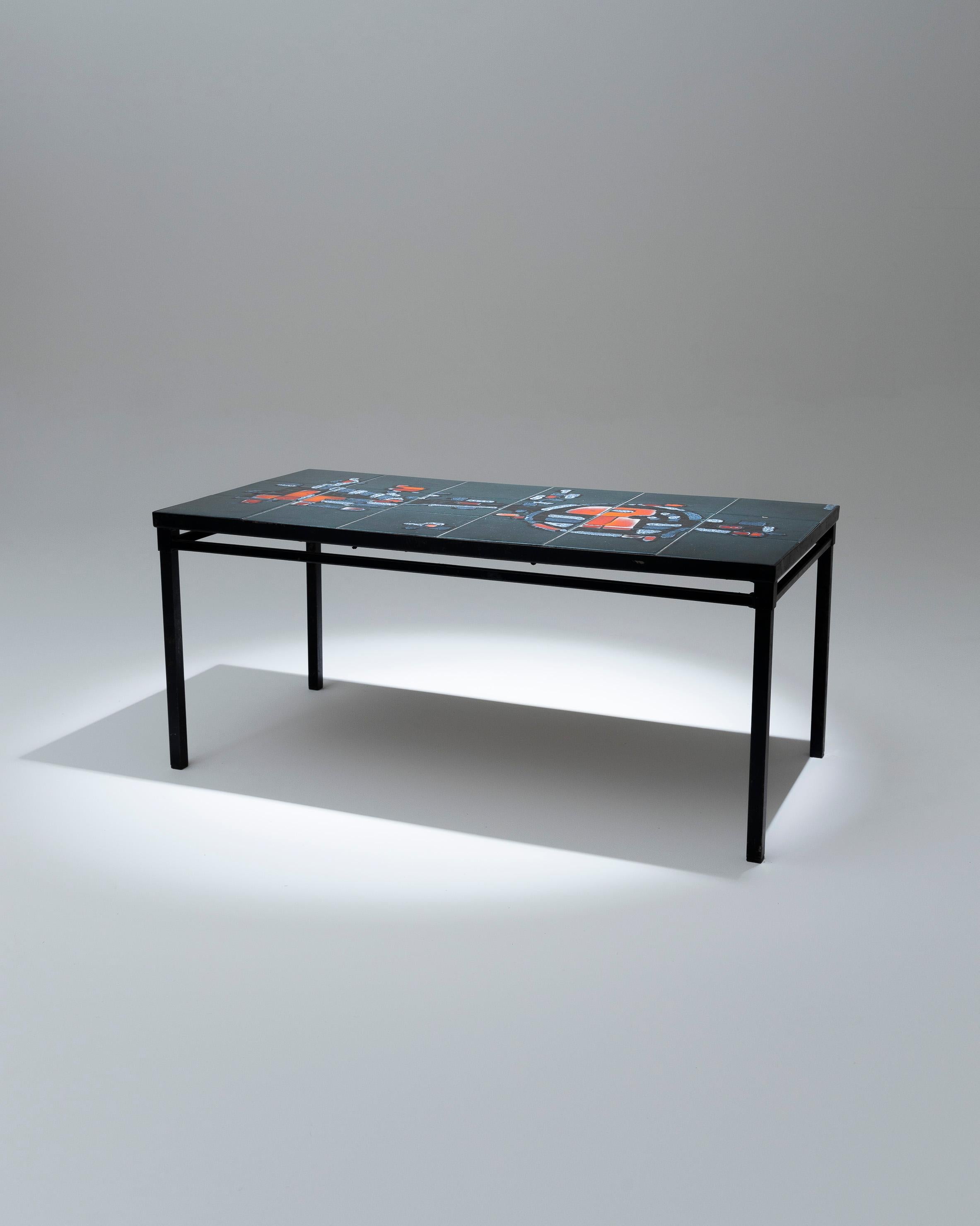 Vallauris ceramic coffee table by Juliette Belarti, dating from the 1960s. signed 