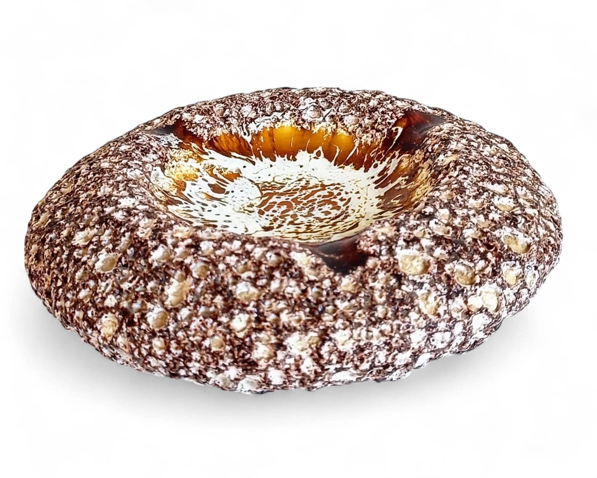 Vallauris Biomorphic Volcanic Glazed Ceramic Ashtray or Catch-Al, France, 1950s im Angebot 1