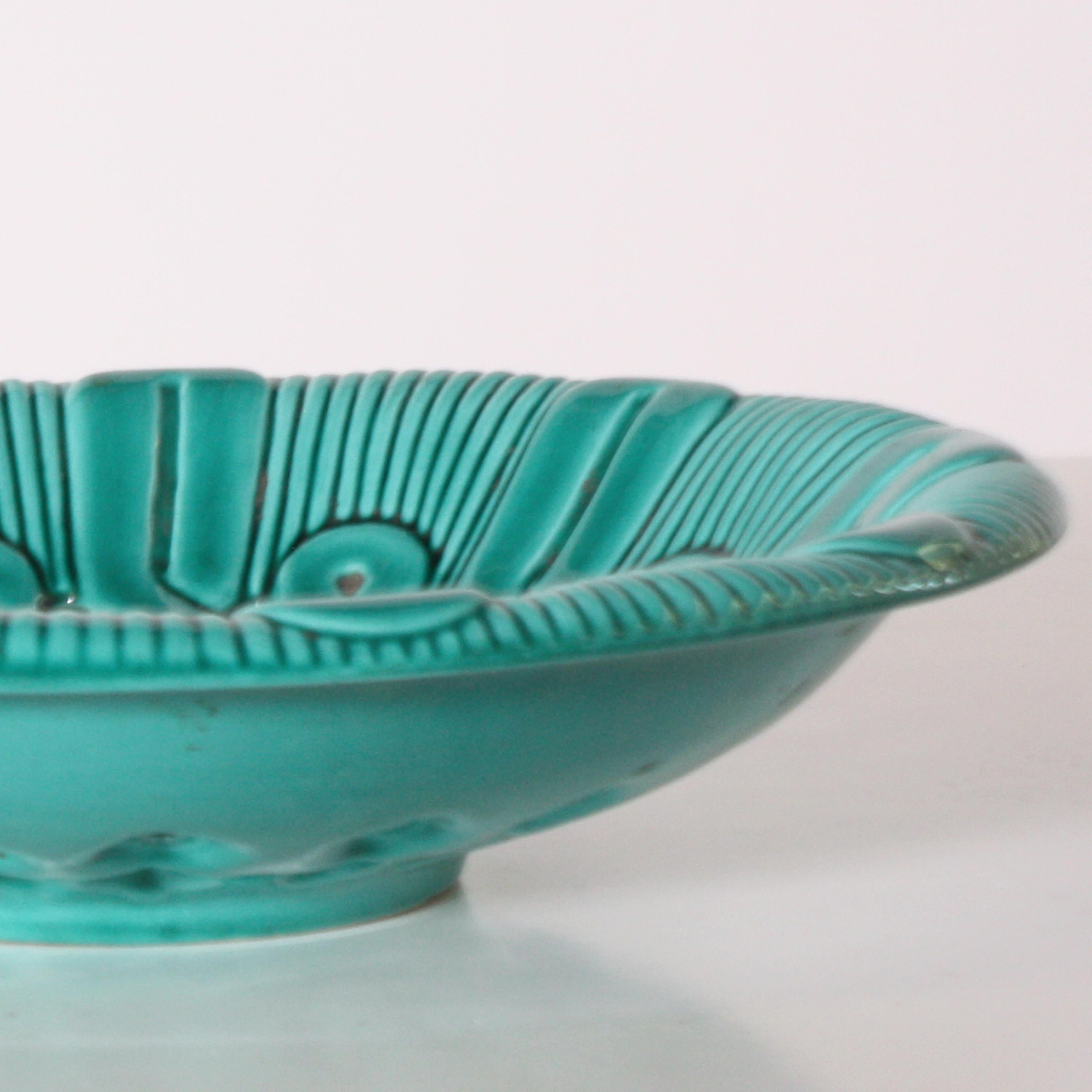 French Vallauris Blue Ceramic Bowl, circa 1950