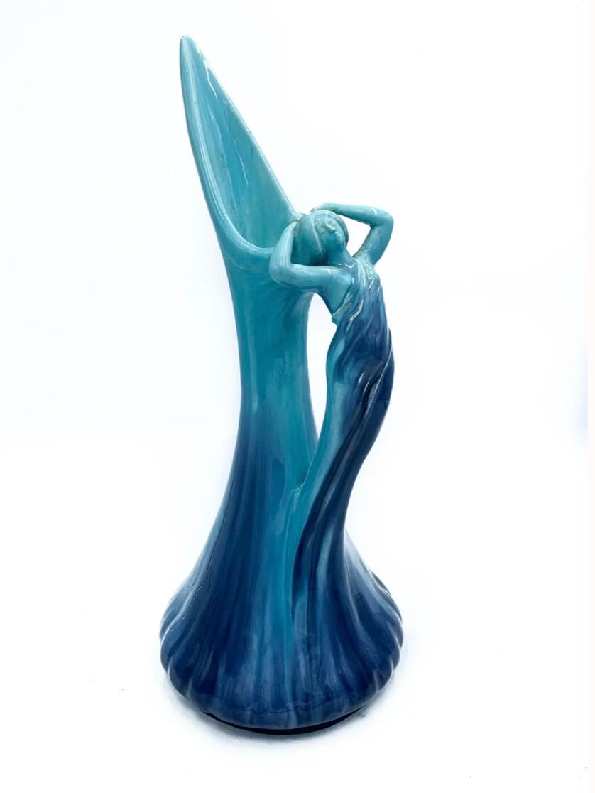 Francese Brocca in ceramica blu Vallauris AM degli anni '50 in vendita