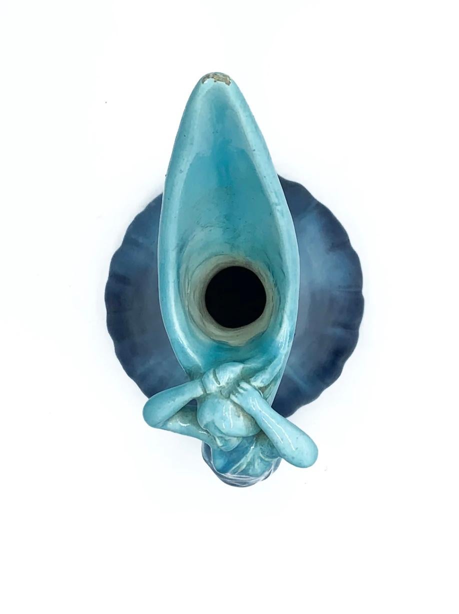 Milieu du XXe siècle Pichet en céramique bleue de Vallauris des années 1950 en vente