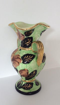 Hand-Painted Ceramic Flower Vase from Vallauris France