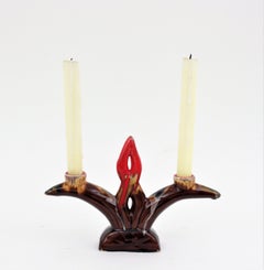 Bougeoir/chandelier en céramique majolique de Vallauris,  1960s