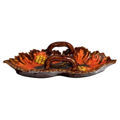 Vallauris Ceramic Patera With Grape And Leaf Motif