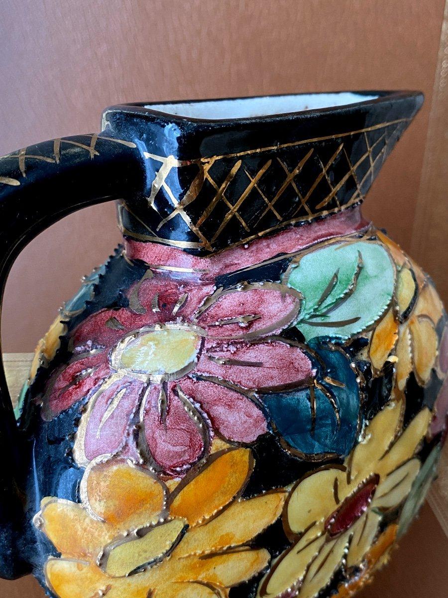 Lovely small ceramic pitcher from Vallauris with a so-called 
