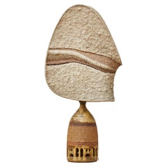 Vallauris Ceramic Table Lamp with Tall Wool Shade