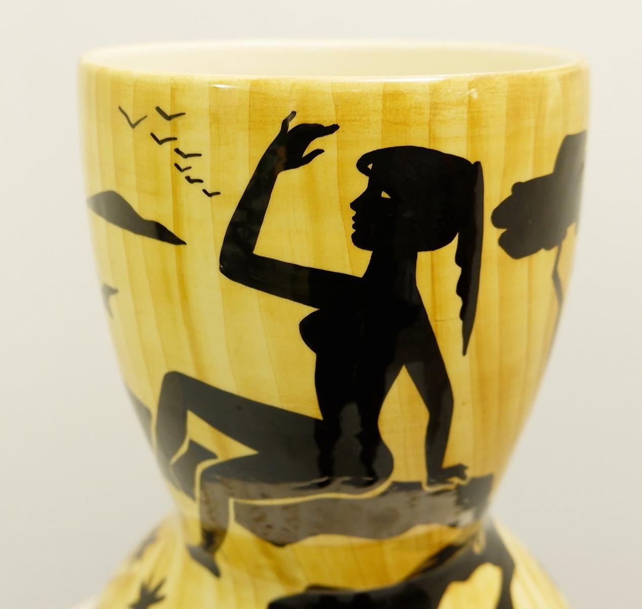 Vallauris ceramic vase by Granjean Jourdan, 1960s.