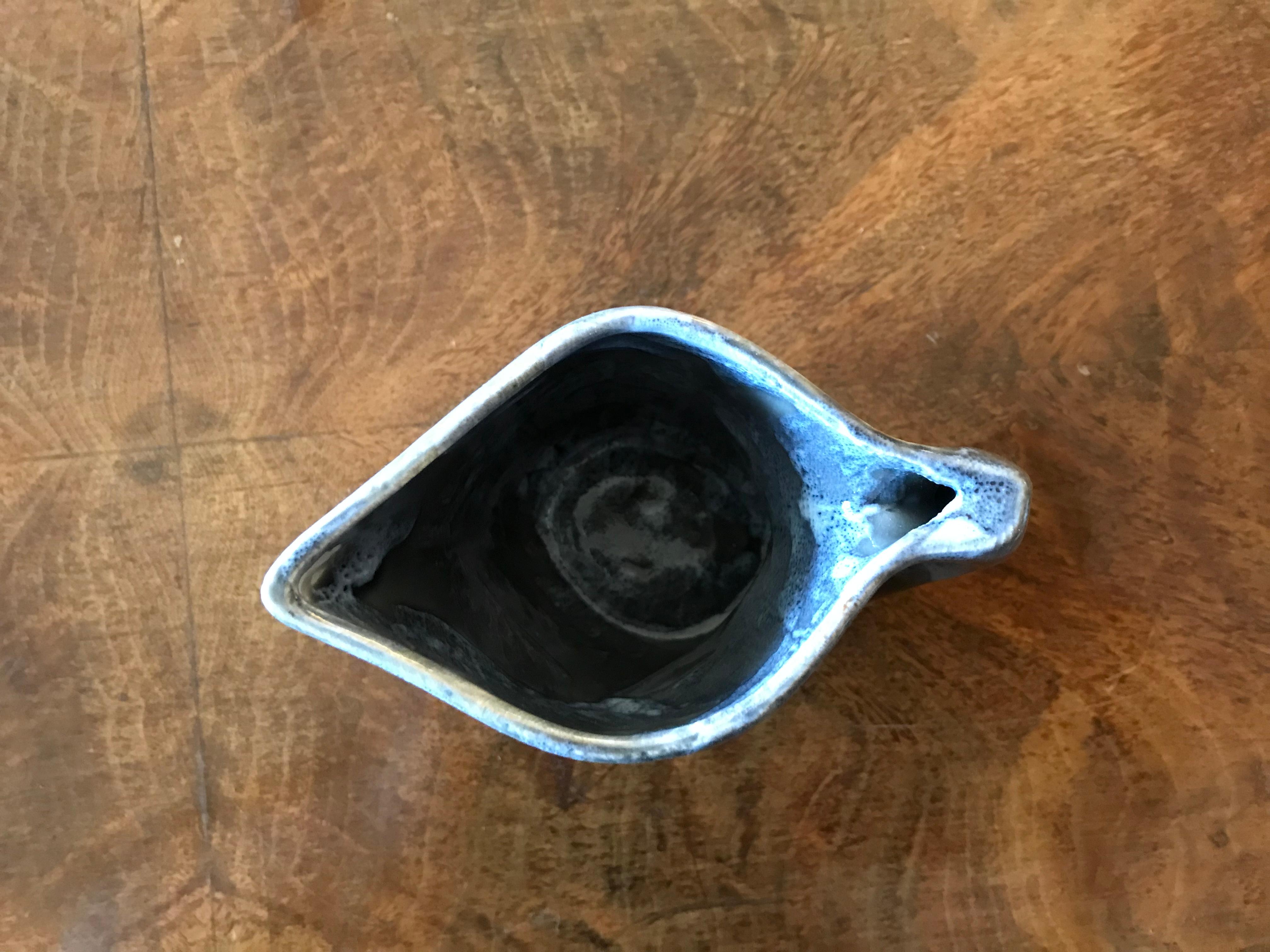 Vallauris Coffee Set, Gray Brown Ceramic, France, 1950 5