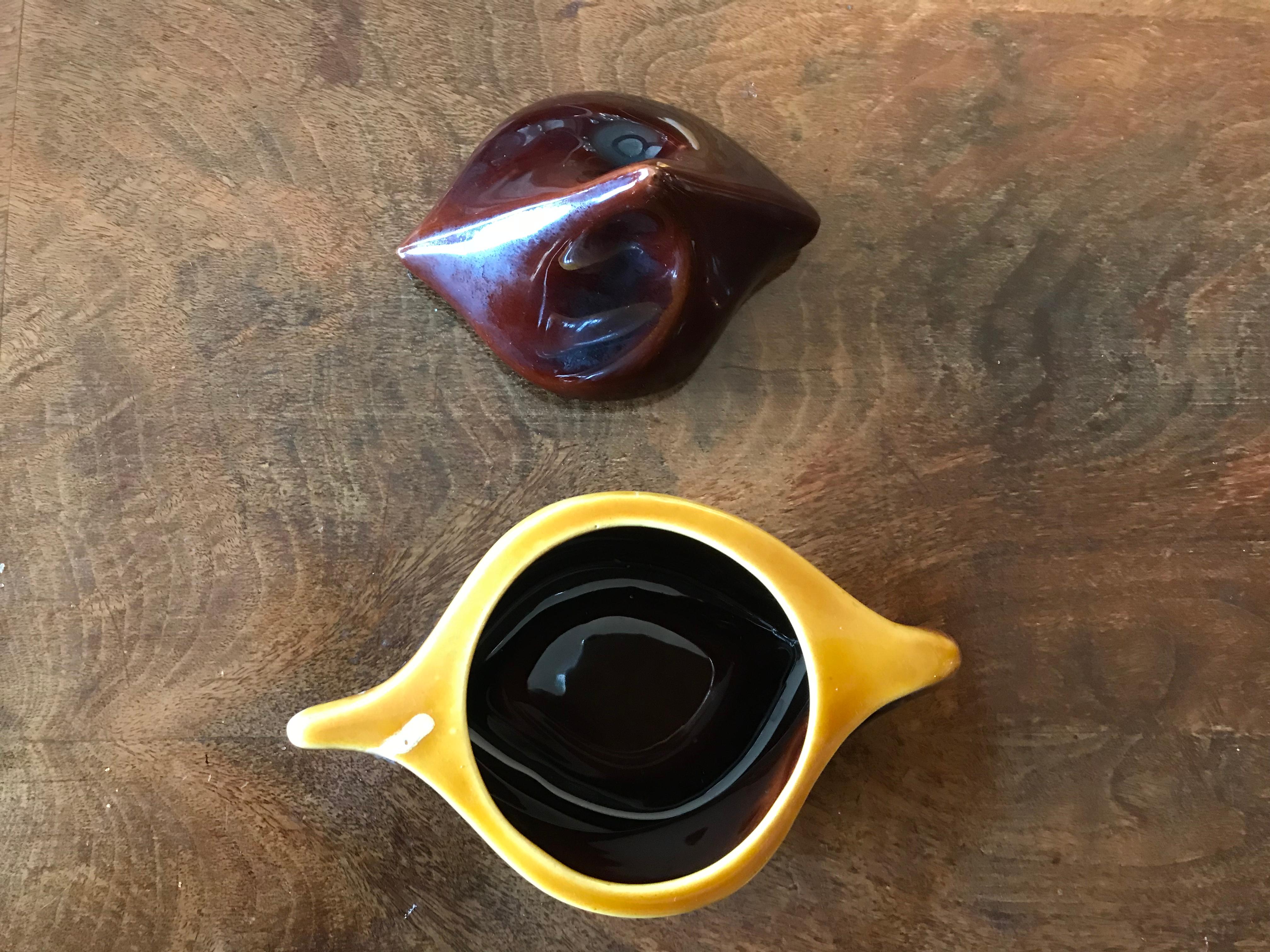 Vallauris Coffee Set Yellow Brown Ceramic, France, 1950 3