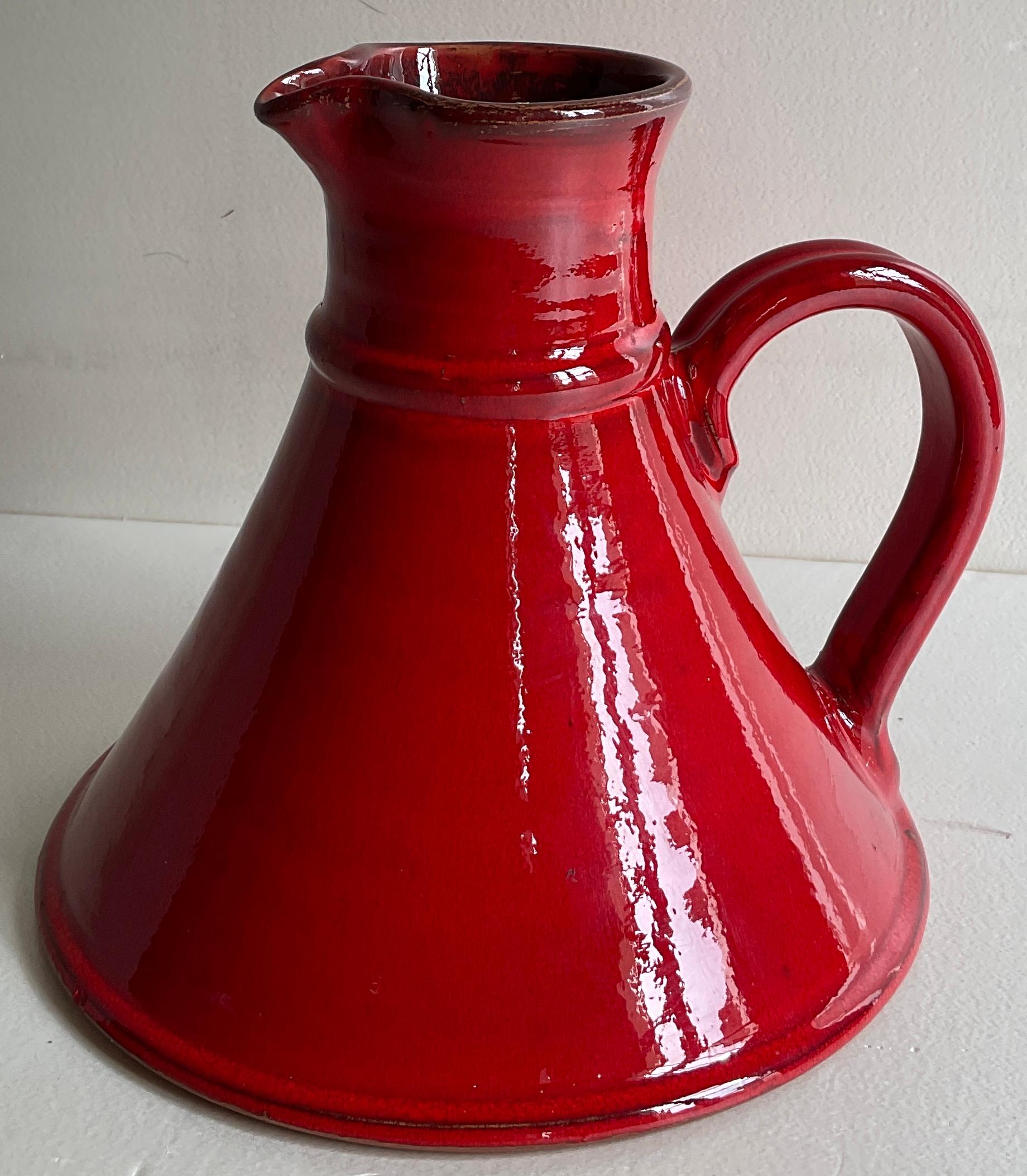 Mid-Century Modern Vallauris Decorative Handled Pitcher or Vase, France, Mid-Century For Sale