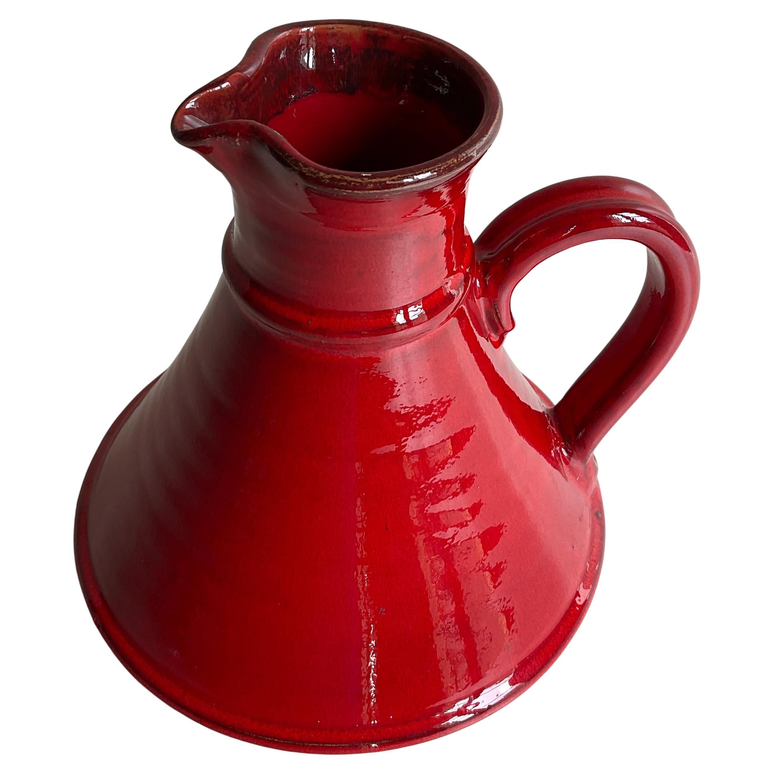 Vallauris Decorative Handled Pitcher or Vase, France, Mid-Century For Sale