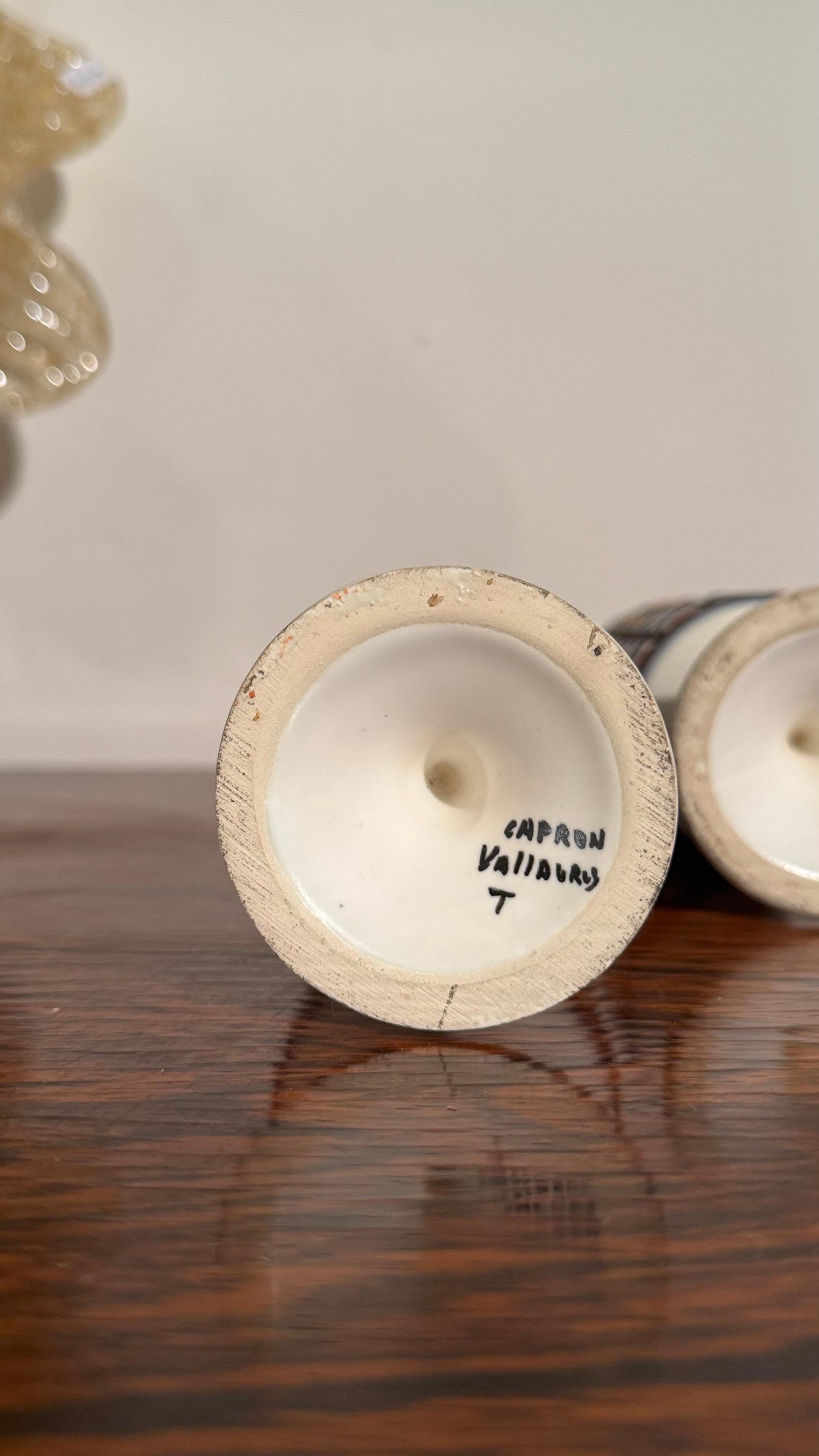 Vallauris designed by Roger Capron Set of 2 Vases, Goblets Hecho a mano en venta