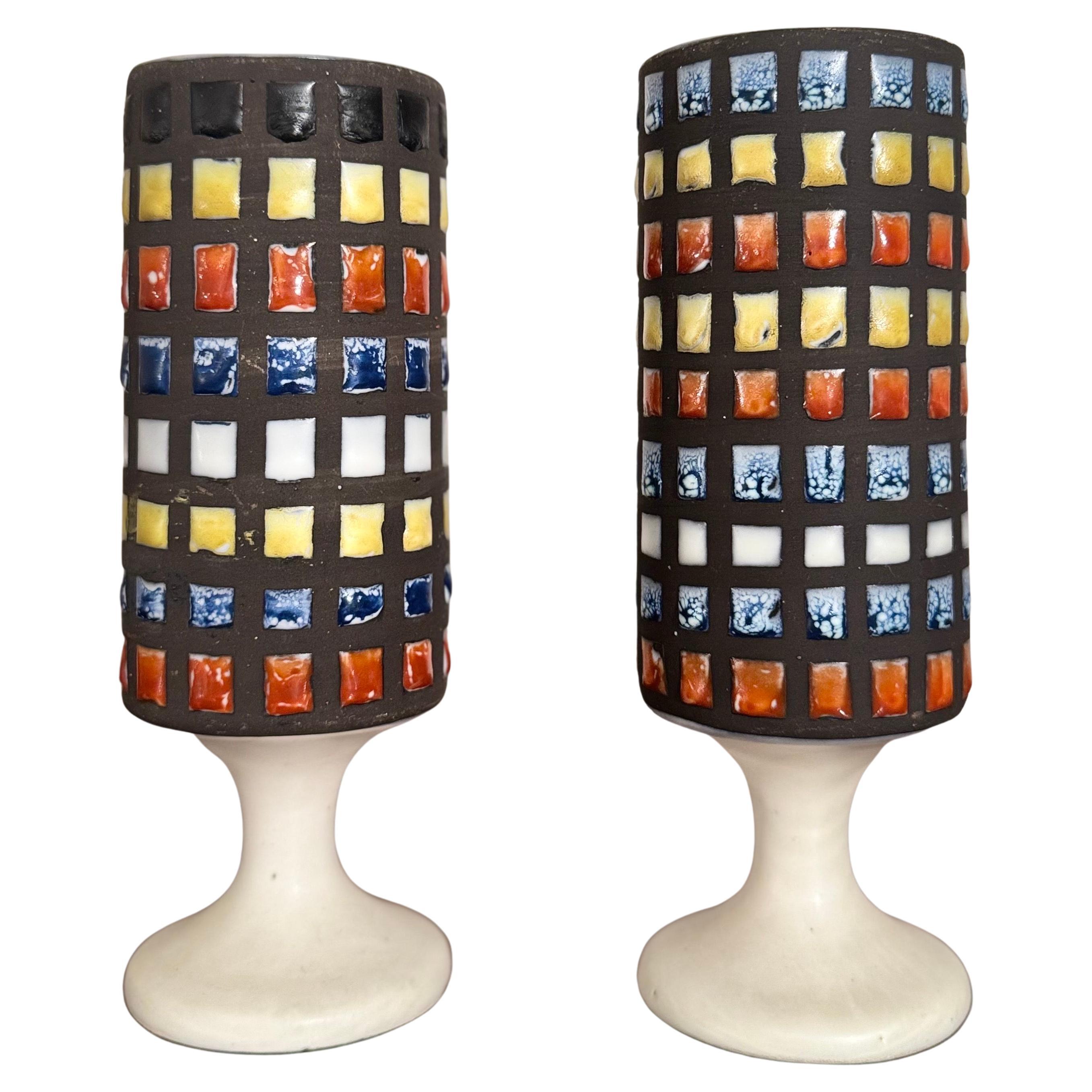 Vallauris designed by Roger Capron Set of 2 Vases, Goblets en venta