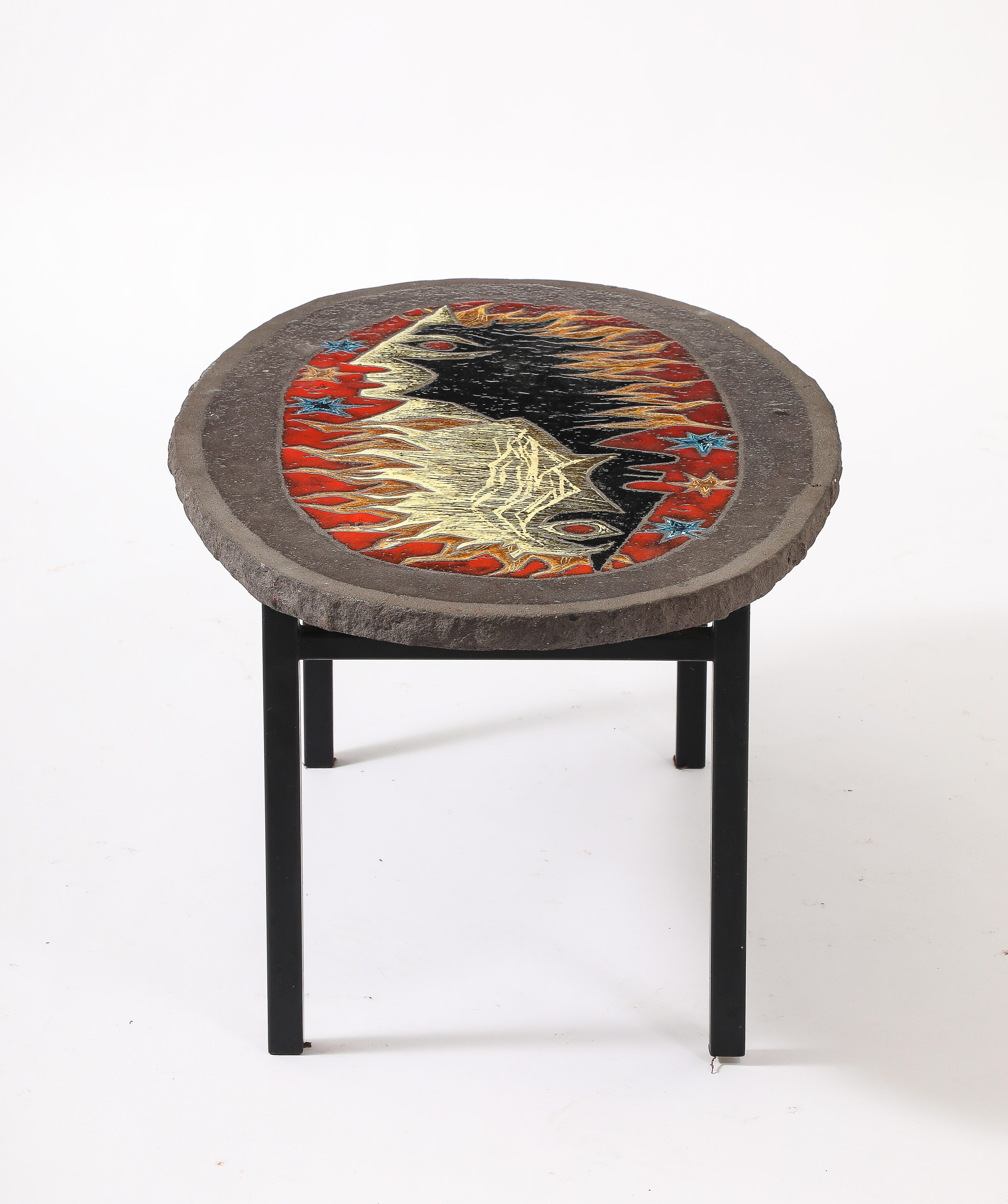 Table en lave émaillée Vallauris, France, années 1960 en vente 6