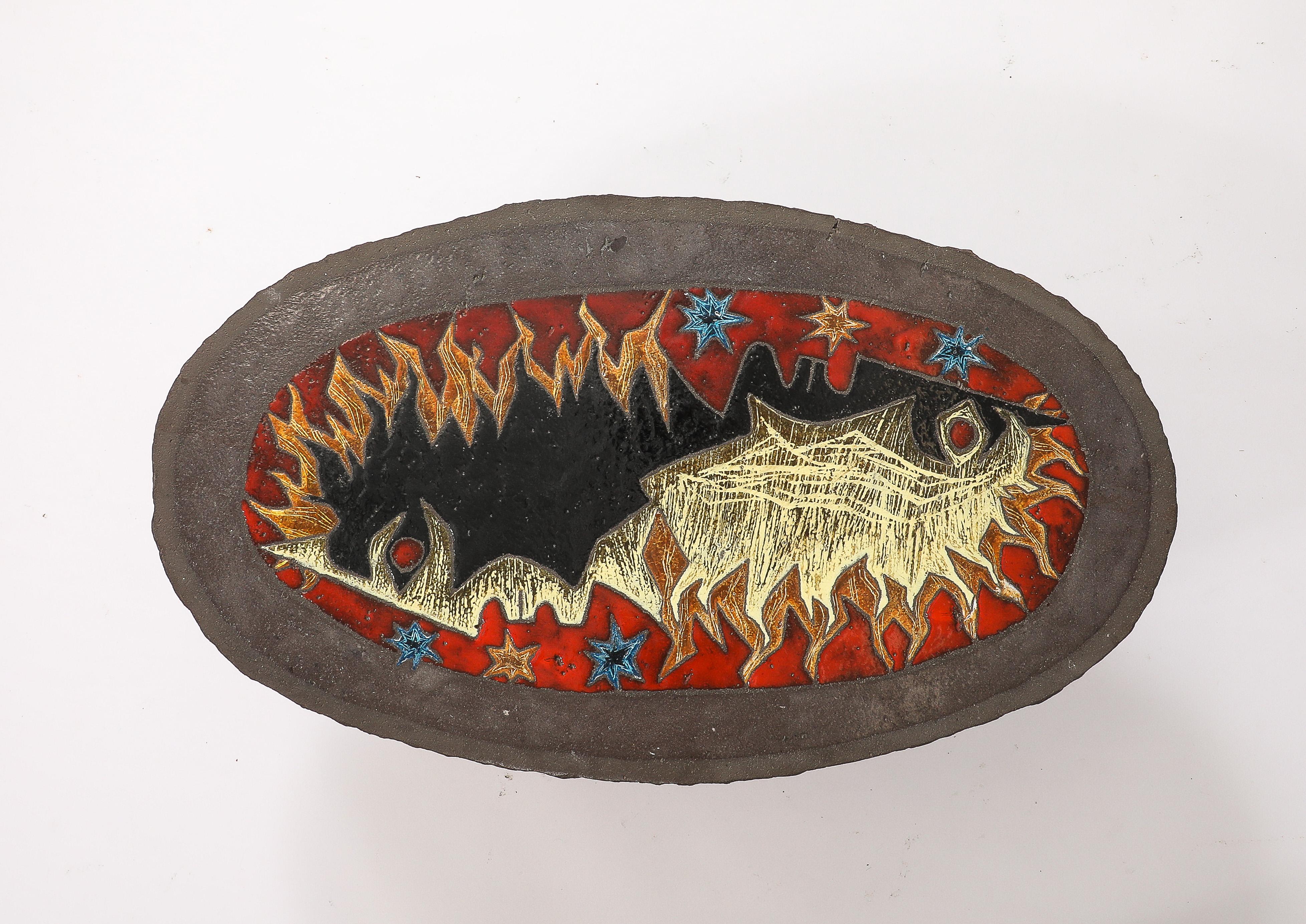 Table en lave émaillée Vallauris, France, années 1960 en vente 1
