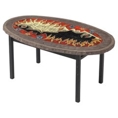 Table en lave émaillée Vallauris, France, années 1960