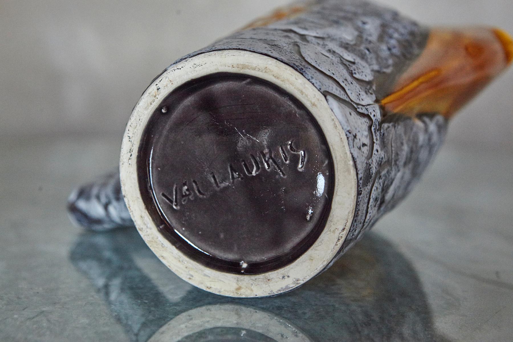 Brocca in ceramica arancio lava grassa di Vallauris, metà del XX secolo in vendita 5