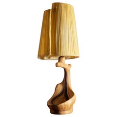 Vallauris Faux Bois Lamp with Spiral Shade, France, 1950s