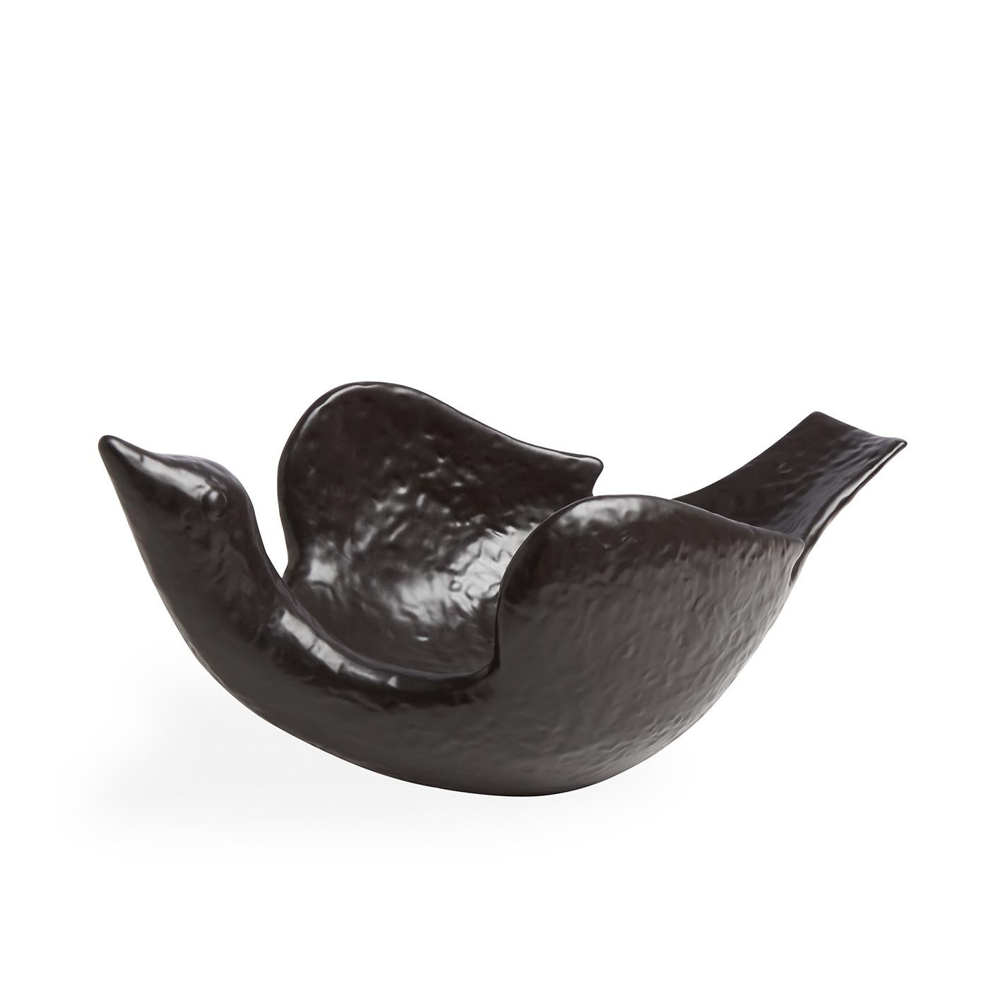 Primitive Vallauris Flying Bird Ceramic Bowl