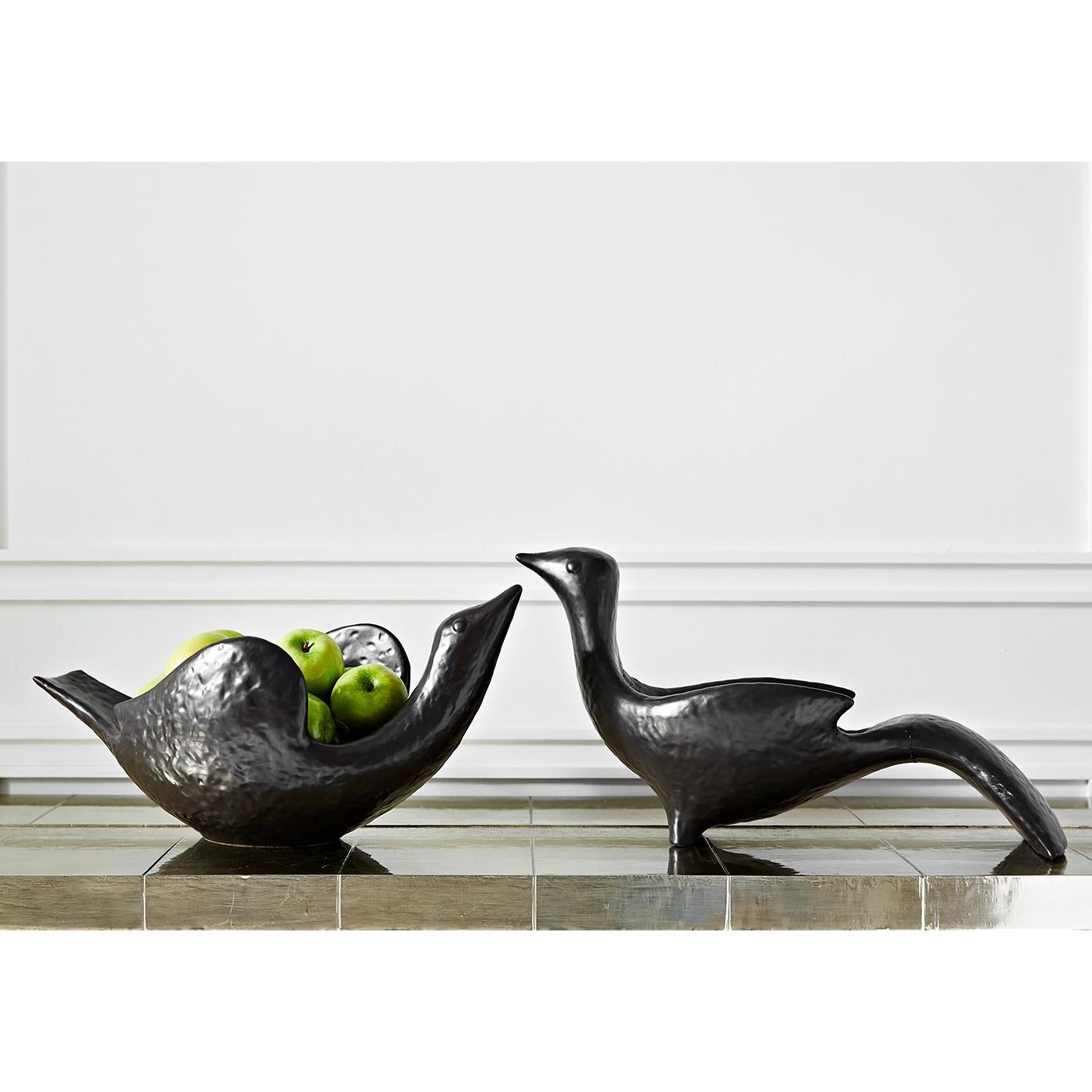 Stoneware Vallauris Flying Bird Ceramic Bowl