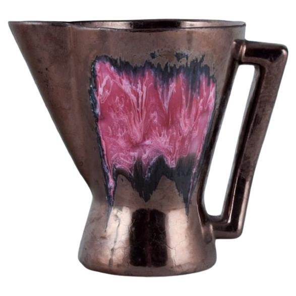 Vallauris, France, Ceramic Jug, Luster Glaze, 1960s-1970s For Sale