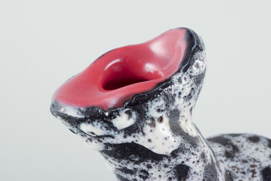 French Vallauris, France. Ceramic vase in surrealist style. Raku-fired glaze. For Sale