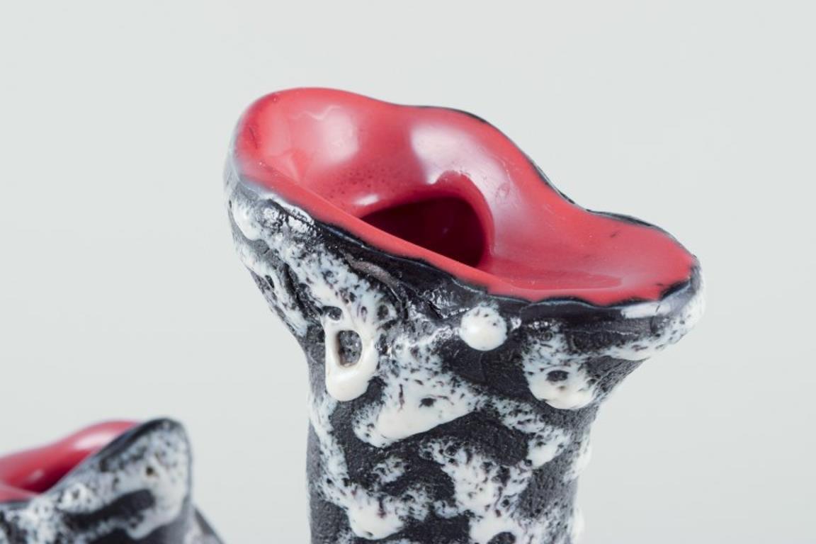 Glazed Vallauris, France. Ceramic vase in surrealist style. Raku-fired glaze. For Sale