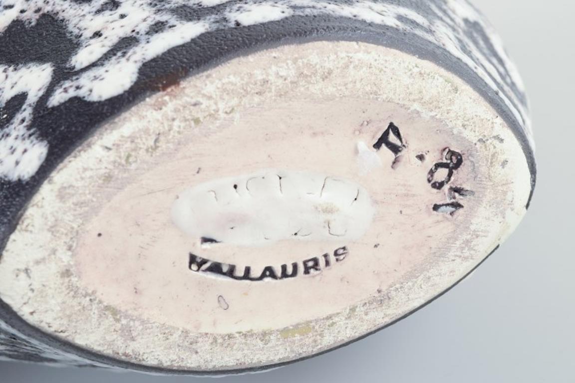 Mid-20th Century Vallauris, France. Ceramic vase in surrealist style. Raku-fired glaze. For Sale