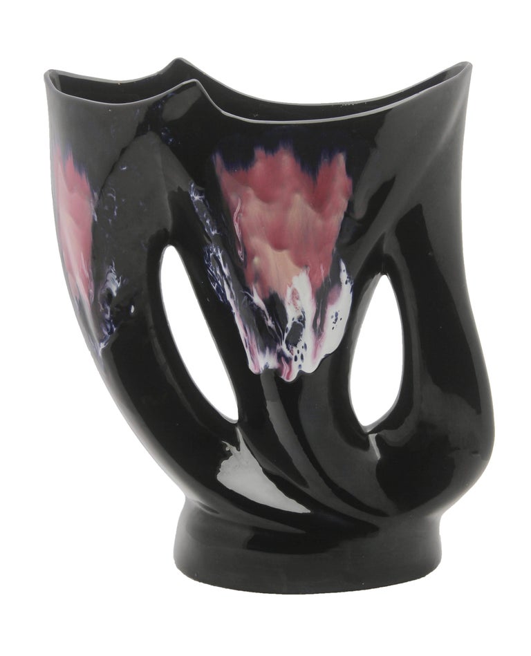 Vallauris 'France' Pottery Ceramic Large Organic Shaped Vase Signed For